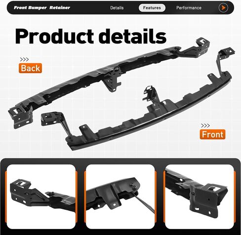 KUAFU Front Bumper Retainer Compatible with 2012-2021 Nissan NV1500/NV2500/NV3500 Steel Electrophoresis Primed Black Replacement For 622909JHOA NI1035111 in Kuwait
