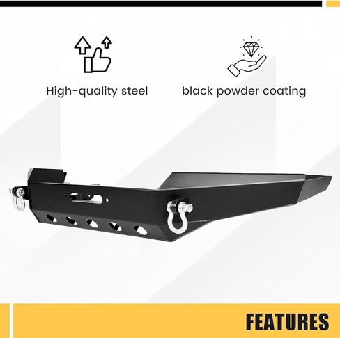 KUAFU Front Bumper Compatible with 1999-2004 Jeep Grand Cherokee WJ W/Winch Plate & D-rings Textured Powder Coated Multiple Packages in Kuwait