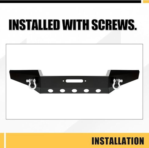 KUAFU Front Bumper Compatible with 1999-2004 Jeep Grand Cherokee WJ W/Winch Plate & D-rings Textured Powder Coated Multiple Packages in Kuwait