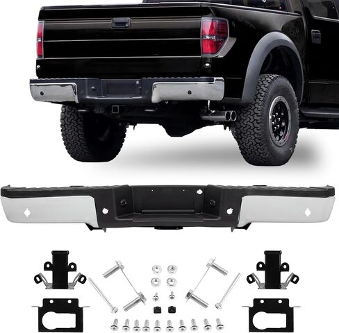 Chrome Rear Bumper Replacement for 2009-2014 F150 with Sensor with Hitch F01103170 in Saudi Arabia