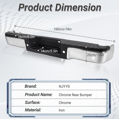 Chrome Rear Bumper Replacement for 2009-2014 F150 with Sensor with Hitch F01103170 in Saudi Arabia