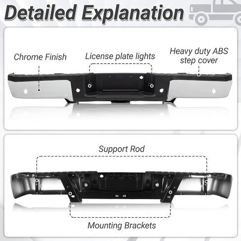 Chrome Rear Bumper Replacement for 2009-2014 F150 with Sensor with Hitch F01103170 in Saudi Arabia