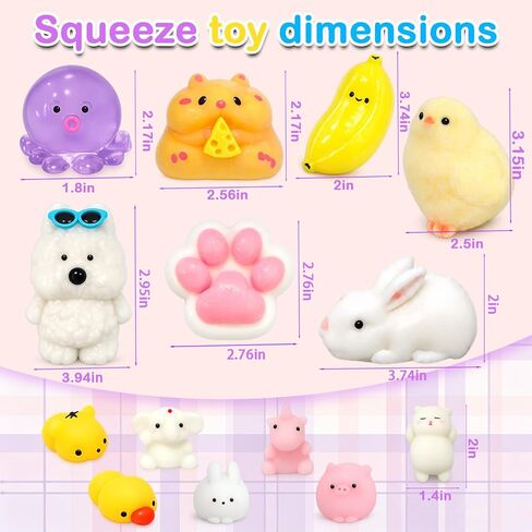14Pcs Taba Squishy Toys Kit, Cute Fidget Toys Squeeze Toys Stress Relief Sensory Party Favors, Birthday Gifts Toys for Kids 4-6-8-10 in Saudi Arabia