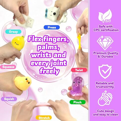 14Pcs Taba Squishy Toys Kit, Cute Fidget Toys Squeeze Toys Stress Relief Sensory Party Favors, Birthday Gifts Toys for Kids 4-6-8-10 in Saudi Arabia