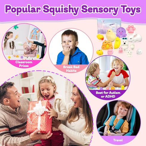 14Pcs Taba Squishy Toys Kit, Cute Fidget Toys Squeeze Toys Stress Relief Sensory Party Favors, Birthday Gifts Toys for Kids 4-6-8-10 in Saudi Arabia