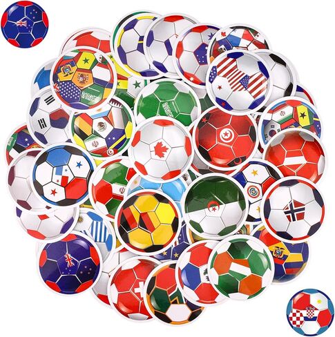 100pcs 2026 Soccer Stickers for Kids, Premium Waterproof 42 Countries Football Sport Stickers Suitable for Luggage Water Bottles Helmet Laptop Scrapbook Party Favors in Kuwait