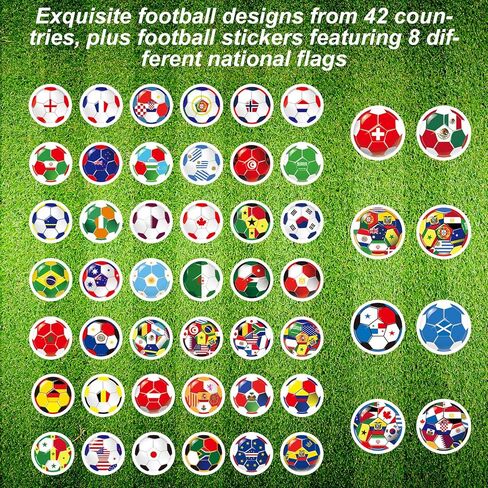 100pcs 2026 Soccer Stickers for Kids, Premium Waterproof 42 Countries Football Sport Stickers Suitable for Luggage Water Bottles Helmet Laptop Scrapbook Party Favors in Kuwait