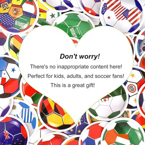 100pcs 2026 Soccer Stickers for Kids, Premium Waterproof 42 Countries Football Sport Stickers Suitable for Luggage Water Bottles Helmet Laptop Scrapbook Party Favors in Kuwait