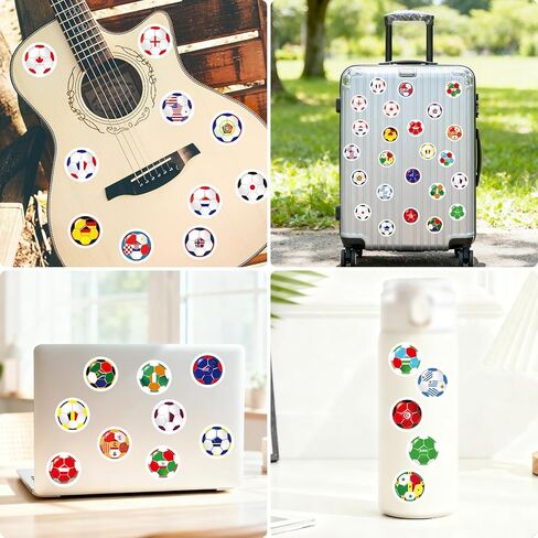 100pcs 2026 Soccer Stickers for Kids, Premium Waterproof 42 Countries Football Sport Stickers Suitable for Luggage Water Bottles Helmet Laptop Scrapbook Party Favors in Kuwait