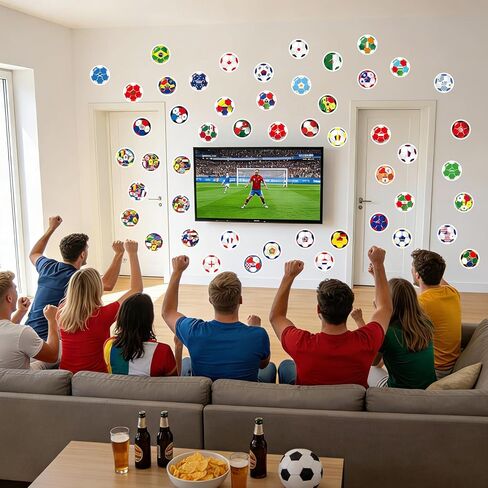100pcs 2026 Soccer Stickers for Kids, Premium Waterproof 42 Countries Football Sport Stickers Suitable for Luggage Water Bottles Helmet Laptop Scrapbook Party Favors in Kuwait