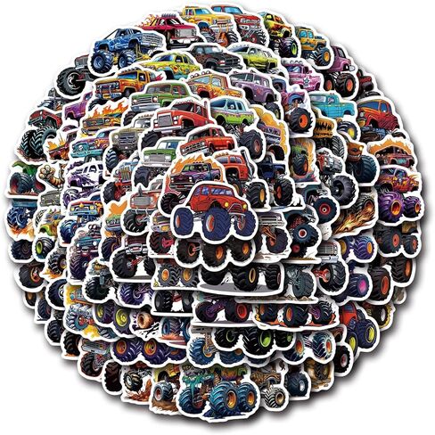 100pcs Monster Truck Stickers, Truck Car Stickers for Kids, Truck Stickers Waterproof for Water Bottles Skateboard Laptop Monster Truck Party Favors for Girls Boys in Kuwait