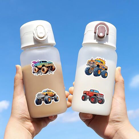 100pcs Monster Truck Stickers, Truck Car Stickers for Kids, Truck Stickers Waterproof for Water Bottles Skateboard Laptop Monster Truck Party Favors for Girls Boys in Kuwait