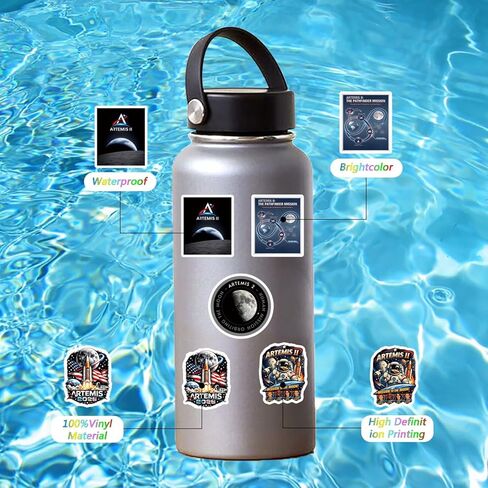 60Pcs Artemis ii Stickers Funny Cartoon Artemis 2 Merch Astronaut Space Sticker Waterproof Vinyl for Scrapbook Journaling Water Bottle Laptop Luggage in Kuwait