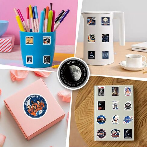 60Pcs Artemis ii Stickers Funny Cartoon Artemis 2 Merch Astronaut Space Sticker Waterproof Vinyl for Scrapbook Journaling Water Bottle Laptop Luggage in Kuwait
