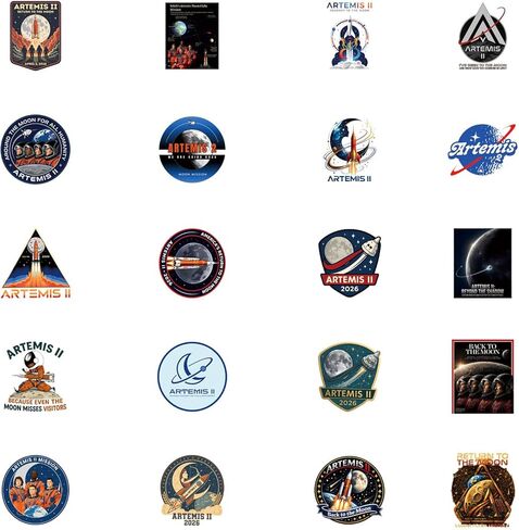 60Pcs Artemis ii Stickers Funny Cartoon Artemis 2 Merch Astronaut Space Sticker Waterproof Vinyl for Scrapbook Journaling Water Bottle Laptop Luggage in Kuwait