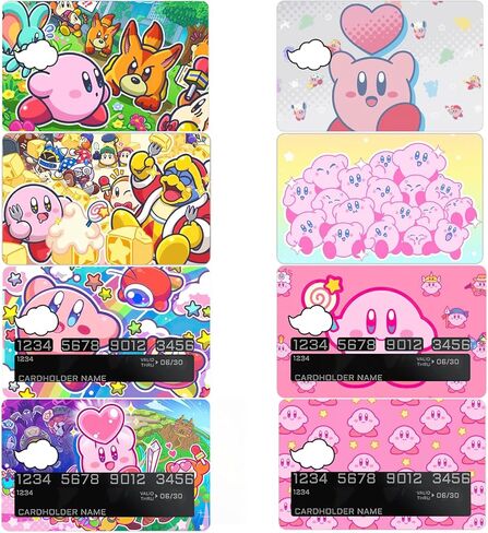 Video Game Cute Pink Cartoon Debit Card Cover Sticker Decal Skin（8 Pack） Aesthetic Art Decor Gifts Merch Supplies for EBT Debit Transportation Key Cover Personalizing Bank Card in Kuwait