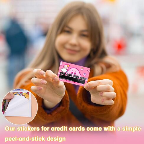 Video Game Cute Pink Cartoon Debit Card Cover Sticker Decal Skin（8 Pack） Aesthetic Art Decor Gifts Merch Supplies for EBT Debit Transportation Key Cover Personalizing Bank Card in Kuwait