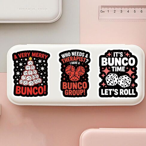 100Pcs Funny Bunco Stickers Cartoon Bunco Party Supplies Aesthetic Sticker Pack Waterproof Vinyl Decals for Laptop Ebook Readers Water Bottles Journal Scrapbook in Saudi Arabia