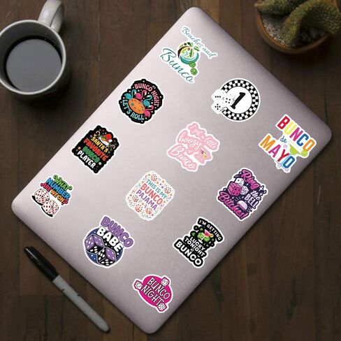 100Pcs Funny Bunco Stickers Cartoon Bunco Party Supplies Aesthetic Sticker Pack Waterproof Vinyl Decals for Laptop Ebook Readers Water Bottles Journal Scrapbook in Saudi Arabia