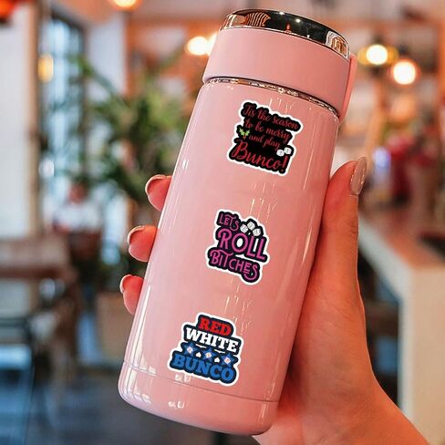 100Pcs Funny Bunco Stickers Cartoon Bunco Party Supplies Aesthetic Sticker Pack Waterproof Vinyl Decals for Laptop Ebook Readers Water Bottles Journal Scrapbook in Saudi Arabia