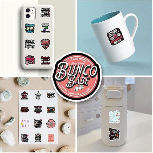100Pcs Funny Bunco Stickers Cartoon Bunco Party Supplies Aesthetic Sticker Pack Waterproof Vinyl Decals for Laptop Ebook Readers Water Bottles Journal Scrapbook in Saudi Arabia