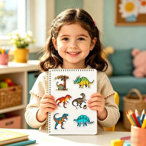 1080 Pcs Dinosaur Stickers for Kids, 27 Unique Dino Designs Waterproof Vinyl Stickers for Water Bottles, Laptops, Party Favors, Birthday Gifts, Scrapbooking, Classroom Rewards in Kuwait
