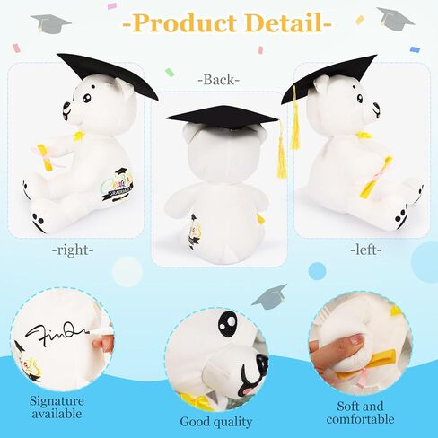 YUNVI 12 inch 2026 Graduation Autograph Stuffed Bear,Congrats Grad Graduation Plush Animal Toy Congratulations Graduation Gift for Graduate Party in Saudi Arabia