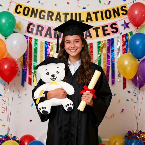 YUNVI 12 inch 2026 Graduation Autograph Stuffed Bear,Congrats Grad Graduation Plush Animal Toy Congratulations Graduation Gift for Graduate Party in Saudi Arabia