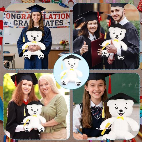 YUNVI 12 inch 2026 Graduation Autograph Stuffed Bear,Congrats Grad Graduation Plush Animal Toy Congratulations Graduation Gift for Graduate Party in Saudi Arabia
