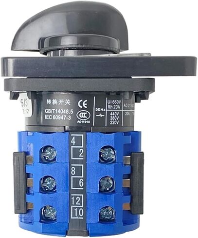 Voltmeter Off-RN-SN-TN-TR-ST-RS Three Poles 20A 7 Position Rotary Cam Switch Interruptor LW26-20YH5/3 CA10 in Saudi Arabia