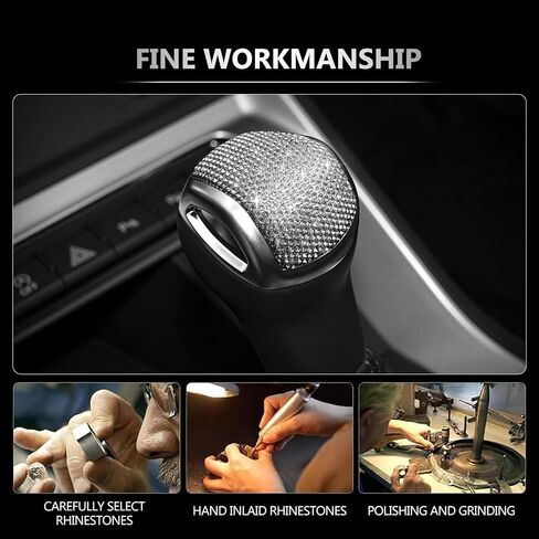 CONGCONG for Audi Gear Shift Bling Crystal Accessory Interior Cover Compatible for New Audi Q3 2019-2024. in Kuwait