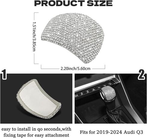 CONGCONG for Audi Gear Shift Bling Crystal Accessory Interior Cover Compatible for New Audi Q3 2019-2024. in Kuwait