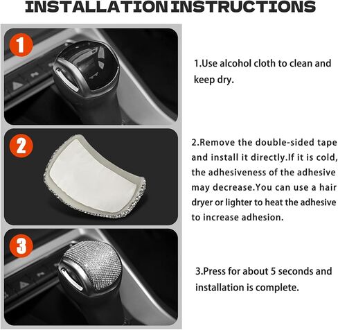 CONGCONG for Audi Gear Shift Bling Crystal Accessory Interior Cover Compatible for New Audi Q3 2019-2024. in Kuwait