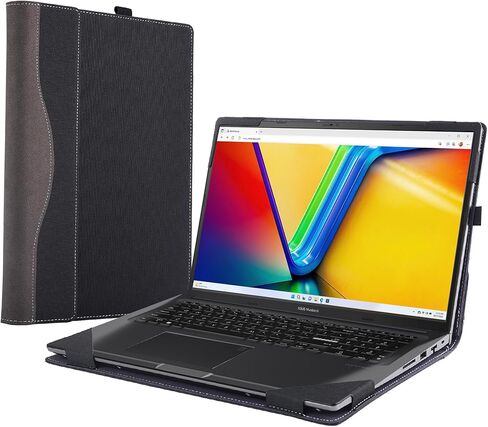 غطاء حقيبة كمبيوتر محمول مقاس 17 بوصة Asus Vivobook 17X K1703 M3704 K3704 X1704 17.3 بوصة 2023 [Do Check Model] حقيبة كمبيوتر محمولة قابلة للفصل واقية من البولي يوريثان مع هدايا حامل قلم (نبيذ أحمر) in Kuwait