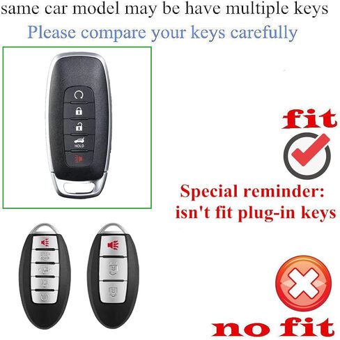 جلد أصلي متوافق مع غطاء Nissan Key fob Fit 2023 2025 Rouge X-Trial Kicks Pathfinder Accessories 5 أزرار (أسود) in Kuwait