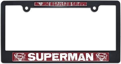 مرخص رسميًا من DC Comics Superman Flying من البلاستيك الأسود ثلاثي الأبعاد ذو زاوية مفتوحة وحامل علامة إطار لوحة الترخيص للسيارات/سيارات الدفع الرباعي/الشاحنات - ملحق تلقائي مقاوم للطقس in Kuwait