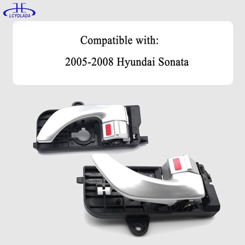 مجموعة من 4 مقابض أبواب داخلية داخلية لسيارة Hyundai Sonata 2005 2006 2007 2008، محرك أمامي خلفي يسار واستبدال جانب الركاب الأيمن # 826103K020XZ in Kuwait