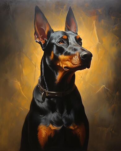 SKMN Paint by Numbers for Adults,Pet Dog Animal Doberman Pinscher,Acrylic Oil Painting by Numbers Kits for Beginner Art Crafts Canvas for Home Decor,40x50cm in Saudi Arabia