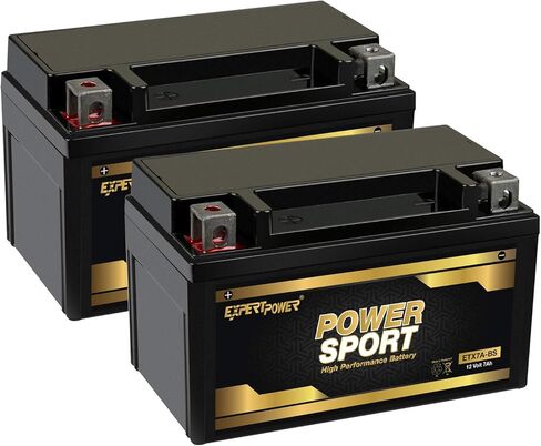 ExpertPower (عبوتان) YTX7A-BS - بطارية دراجة نارية 12 فولت 7 أمبير AGM لبطاريات ATV 180 CCA Powersports SLA لسكوتر 50cc Gy6 Gas، بطارية ATV متوافقة مع الأشخاص 150CC، Skyhawk، Moped، 4 Wheeler in Kuwait