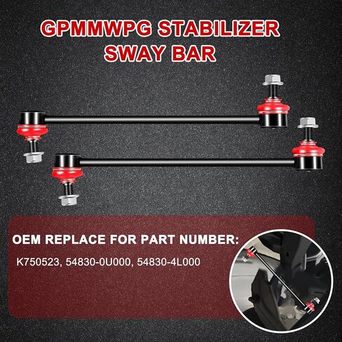2Pcs K750523 Front Stabilizer Sway Bar Link Kit Suspension End Links Compatible with Accent 2012-2022, for Elantra for Tucson for Forte for Forte5 for Rio for Soul in Saudi Arabia