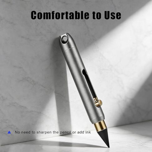 قلم رصاص صغير من التيتانيوم، قلم كتابة بدون حبر، أداة EDC مع طرف جرافيت، قلم رصاص بدون شحذ لكتابة الرسم in Kuwait