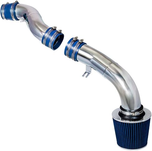 Rtunes Racing مدخل هواء بارد مجموعة تدفق الهواء + فلتر كومبو أزرق متوافق مع 03-07 Tiburon V6 2.7L in Kuwait