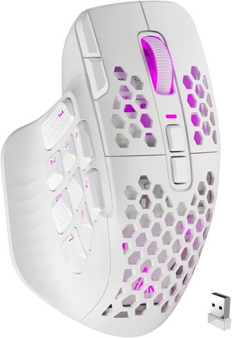 SM809 Pro Wireless MMO Gaming Mouse with 9 Side Buttons,24000 DPI,Triple Connectivity (2.4G/BT/Wired) RGB MMO Mouse for Gamer,16 Programmable Macros,Up to 350H Battery Life,Black in Saudi Arabia