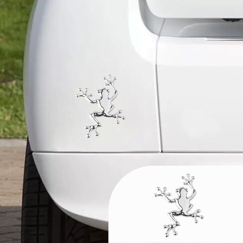 Frog Car Emblem Sticker Decal, 3D Cool Automotive Bumper Badge Decal, Metal Auto Window Stickers, Funny Vehicle Body Decoration Accessories for SUV, Truck, Motorcycle (GunColor-2PCS) in Saudi Arabia