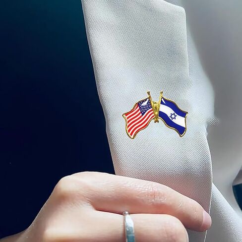 2/4/6Pcs Flag Pins for Women USA Israel Flag Lapel Pin Israel Friendship Flag Enamel Badge Lapel Pin Israel United States Gifts in Saudi Arabia