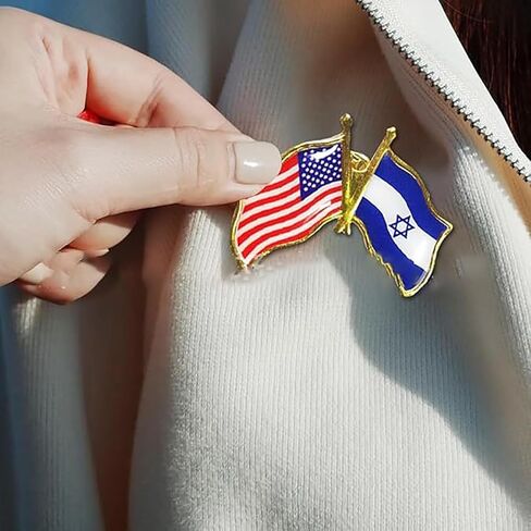 2/4/6Pcs Flag Pins for Women USA Israel Flag Lapel Pin Israel Friendship Flag Enamel Badge Lapel Pin Israel United States Gifts in Saudi Arabia