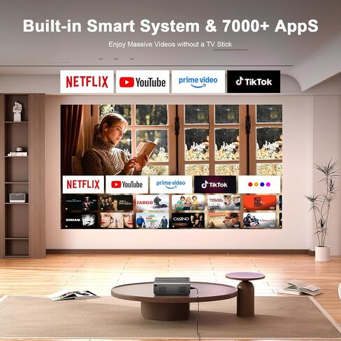 [2000 ANSI & Officially-Licensed APP] 4K Smart Projector with WiFi and Bluetooth, Auto Focus & Keystone, VOPLLS Native 1080P Portable Outdoor Projector, Mini Movie Proyector for Bedroom/Home in Saudi Arabia