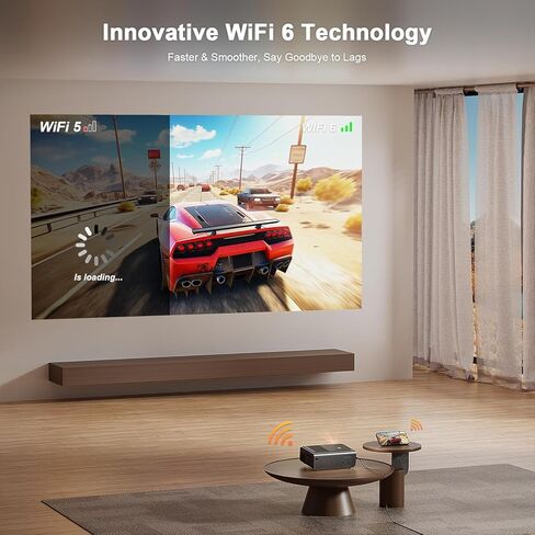 [2000 ANSI & Officially-Licensed APP] 4K Smart Projector with WiFi and Bluetooth, Auto Focus & Keystone, VOPLLS Native 1080P Portable Outdoor Projector, Mini Movie Proyector for Bedroom/Home in Saudi Arabia