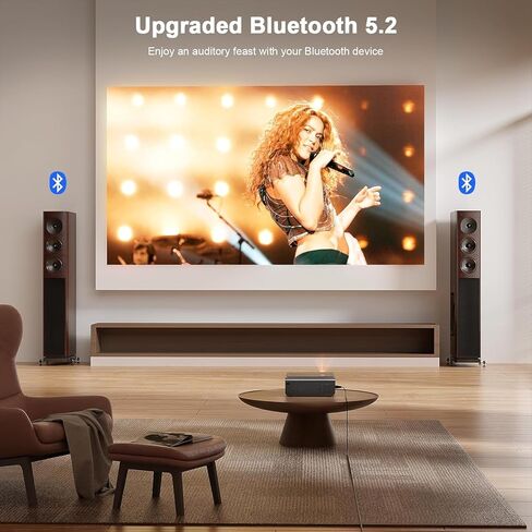 [2000 ANSI & Officially-Licensed APP] 4K Smart Projector with WiFi and Bluetooth, Auto Focus & Keystone, VOPLLS Native 1080P Portable Outdoor Projector, Mini Movie Proyector for Bedroom/Home in Saudi Arabia