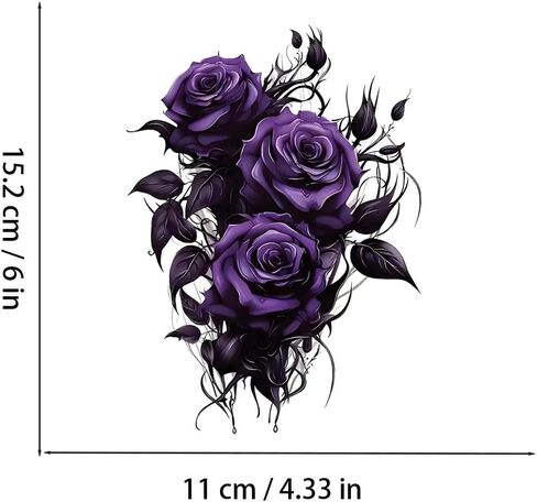 Purple Rose Vinyl Decals, 2 Pack Waterproof Car Stickers, Decorative Floral Design for Laptops, Trucks, Bumpers, Motorcycles Z-167 in Saudi Arabia